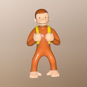 Curious George with Back Pack PVC Cake Topper Figures 2” B18
